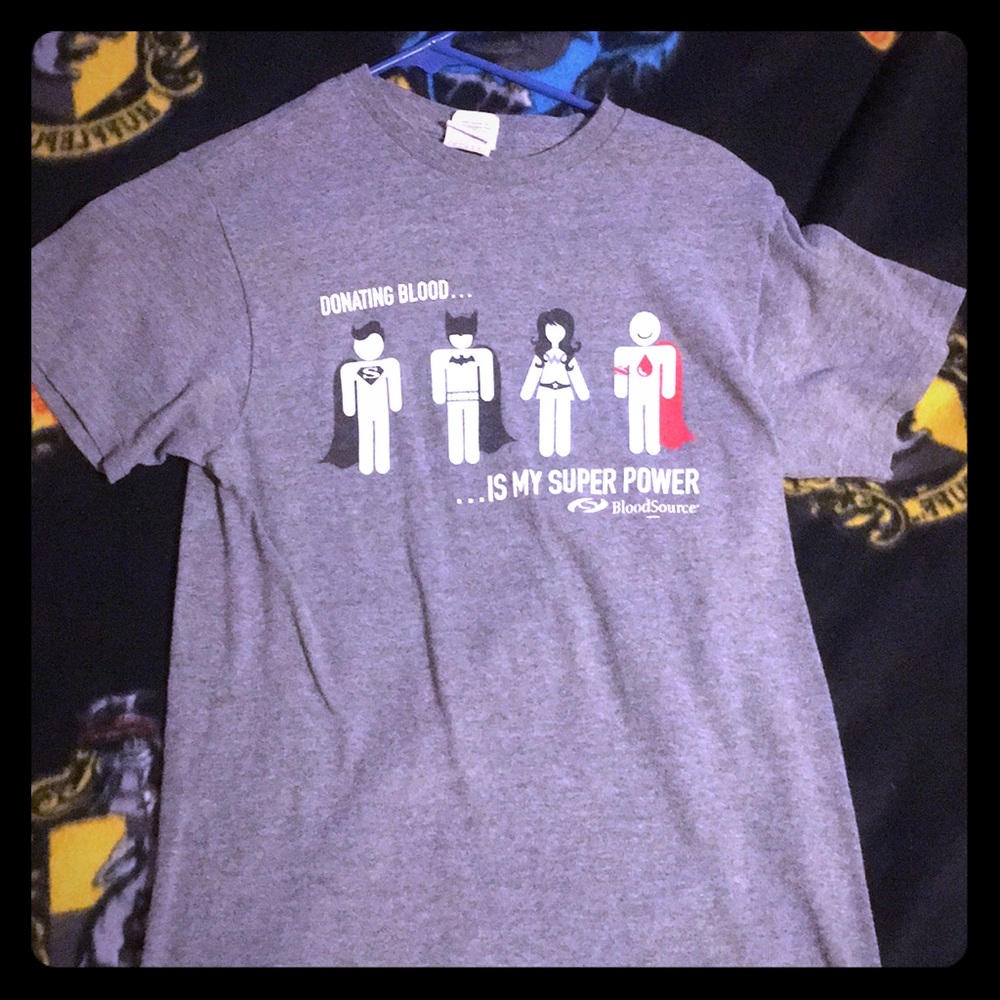 Gray small Short sleeve blood donating shirt